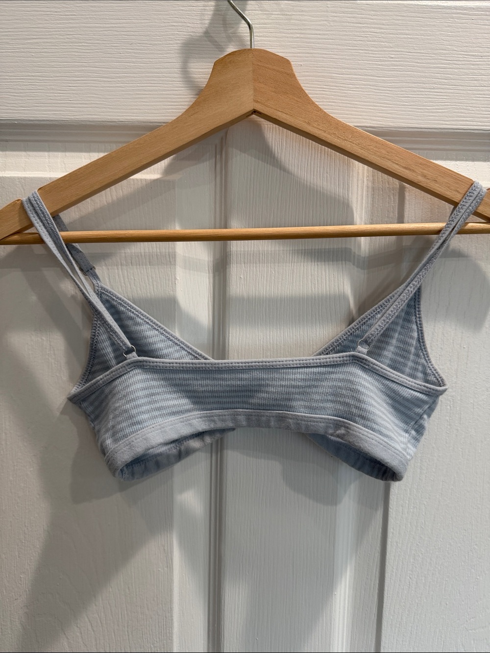Brandy Melville Light Blue Striped Wrap Bralette - Picture 4 of 4
